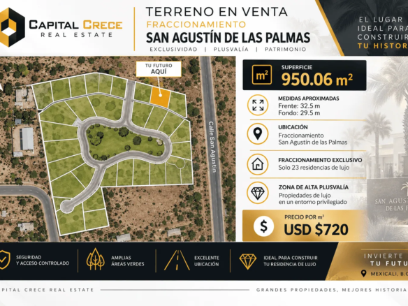 Terreno Residencial en venta San Agustin de las Palmas, Mexicali B.C.