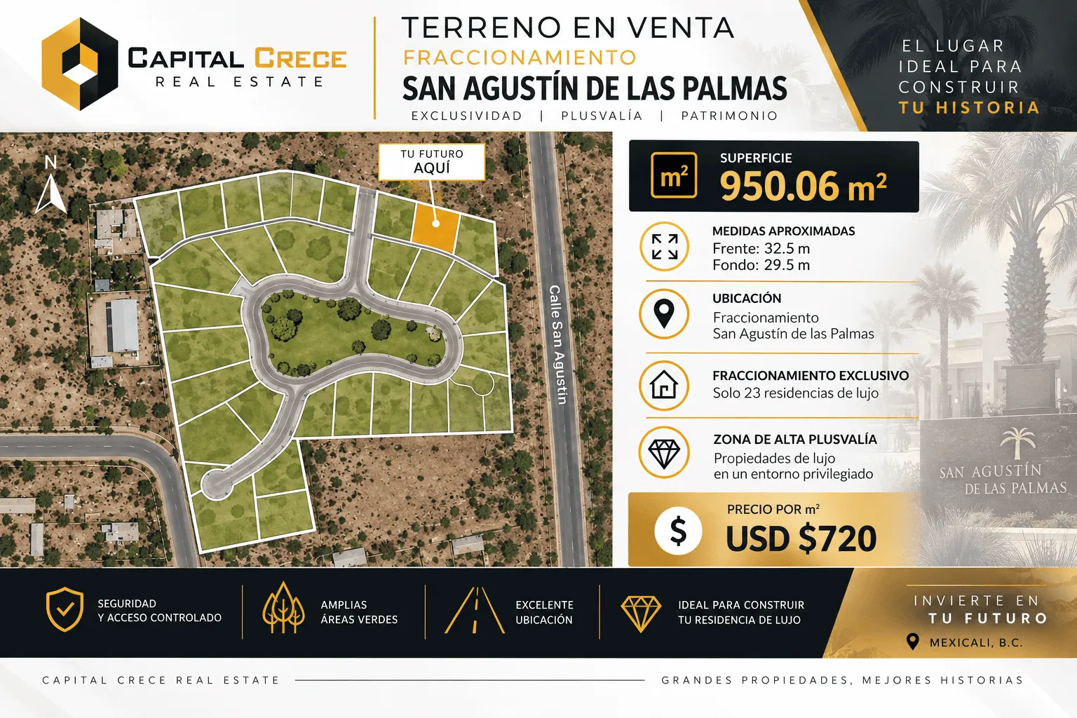 Terreno Residencial en venta San Agustin de las Palmas, Mexicali B.C.