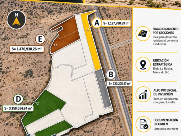 Terrenos en venta en Ejido la Rosita, Mexicali, B.C.